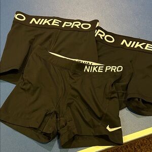Nike Pro Black Shorts Trio
